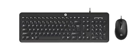 HP KM160 Wired Keyboard and Mouse Combo Full-Size Keyboard, 1600 DPI Ergonomic Optical Sensor Mouse, Instant USB Plug-and-Play, 12 Shortcut Keys, Adjustable Slope Keyboard